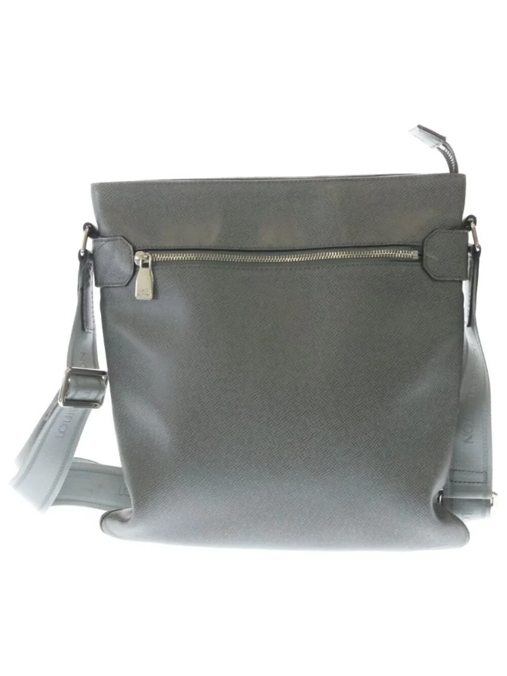 Louis Vuitton Taiga Sasha Shoulder Bag Gray Leather Silver